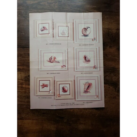 Seaside Cross Stitch Pattern Lot 4 Ray Davenport Shell Sand Dollar Beach Ocean - Picture 9 of 11